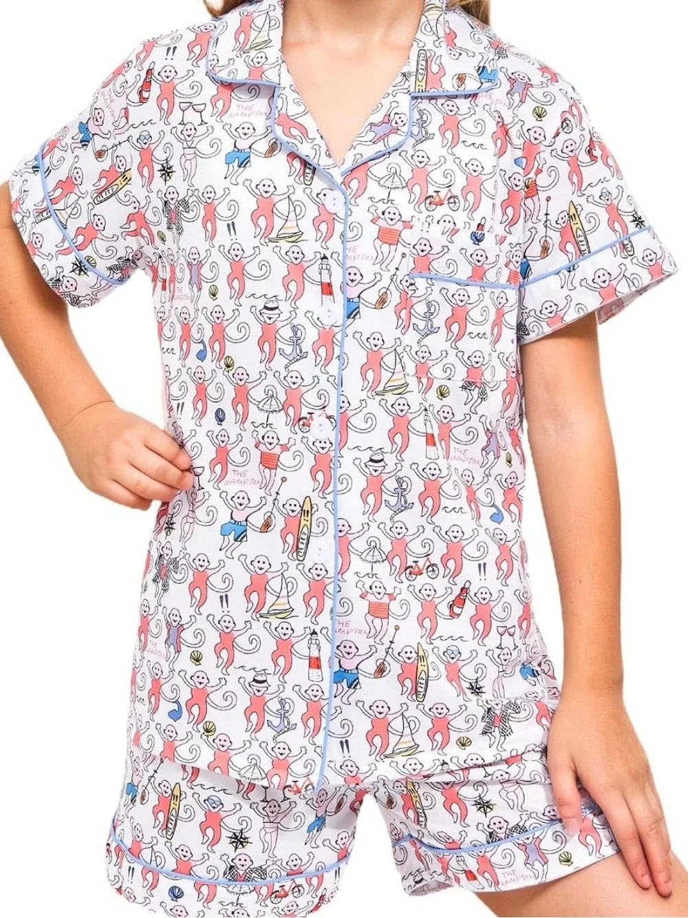 Soft Cute Kids Monkey Print Pajama Set